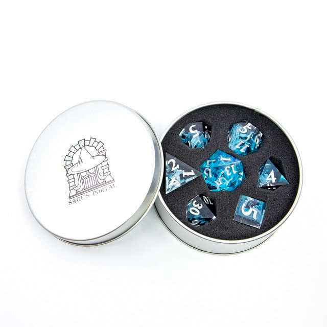 Sage's Ice Flames Sharp Edge Resin Polyhedral Dice Set image 13