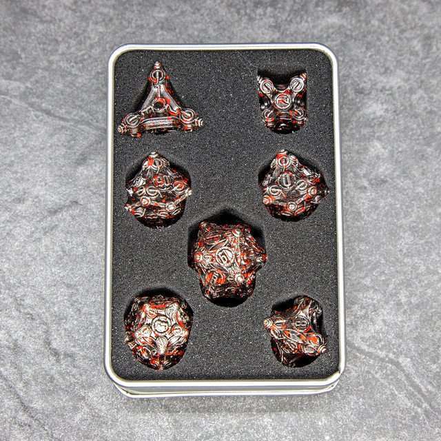 Sage’s Finials Silver Carnage Metal Polyhedral Dice Set image 10