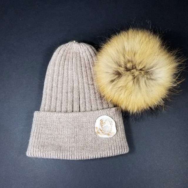 Sage’s Cap – Mocha Wool Beanie with Raccoon Pompom image 12