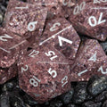 Sage's Kaleidoscopes Salmon Cracked Glass Gloss Finish Polyhedral Dice Set image 0
