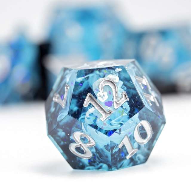 Sage's Ice Flames Sharp Edge Resin Polyhedral Dice Set image 2