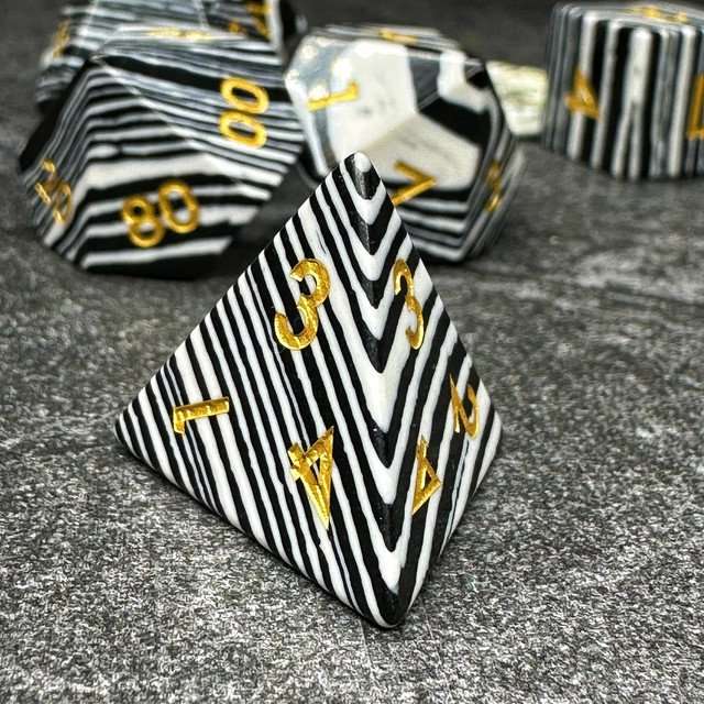 Sage's Treasures Gemstone Zebra Stripes Polyhedral Dice Set image 9