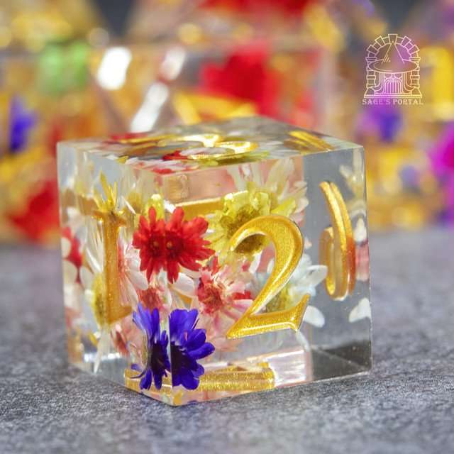 Sage's Freedom Florets Sharp Edge Resin Polyhedral Dice Set image 5