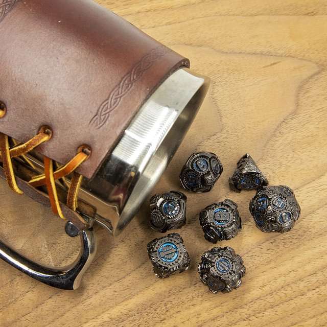 Sage's Artificer's Core Cerulean Essence Metal Polyhedral Dice Set image 9