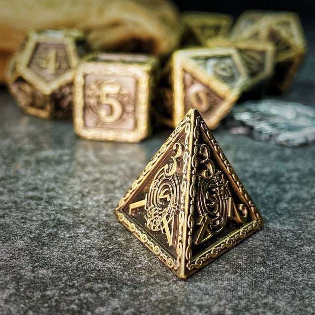 Sage's Anthems - Ancient Bronze Metal Polyhedral Dice Set image 7