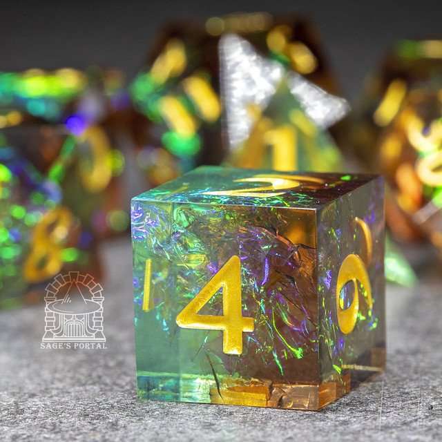 Sage's Crystals - Sylvan Sharp Edge Resin Polyhedral Dice Set image 6