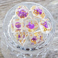 Sage's Familiars - Purple Magic Shrooms Resin Polyhedral Dice Set image 0
