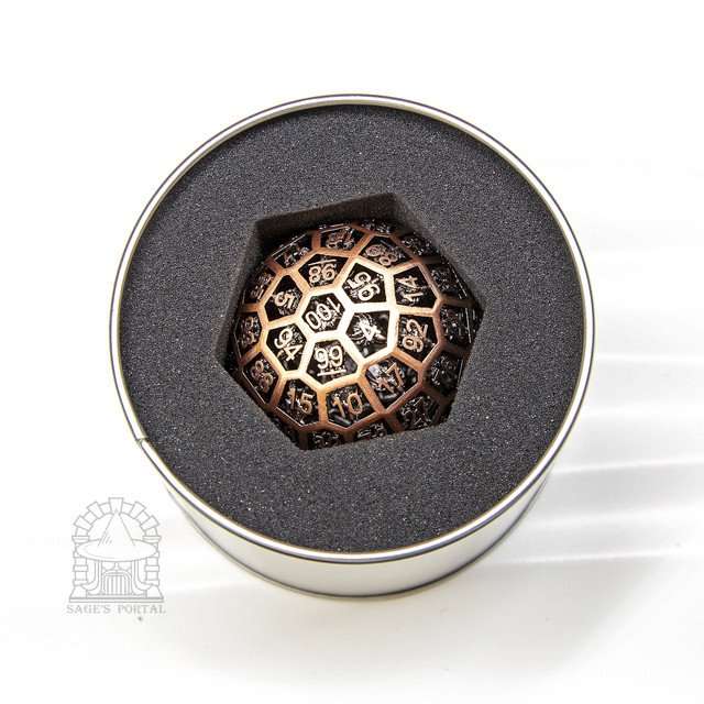 Sage’s Dragonstones Copper d100 Hollow Metal Dice image 6