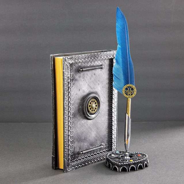 Sage's Gnomish Silver Notebook Gift Set | Handmade Notebook for TTRPG, Sketchbook, Diary image 6