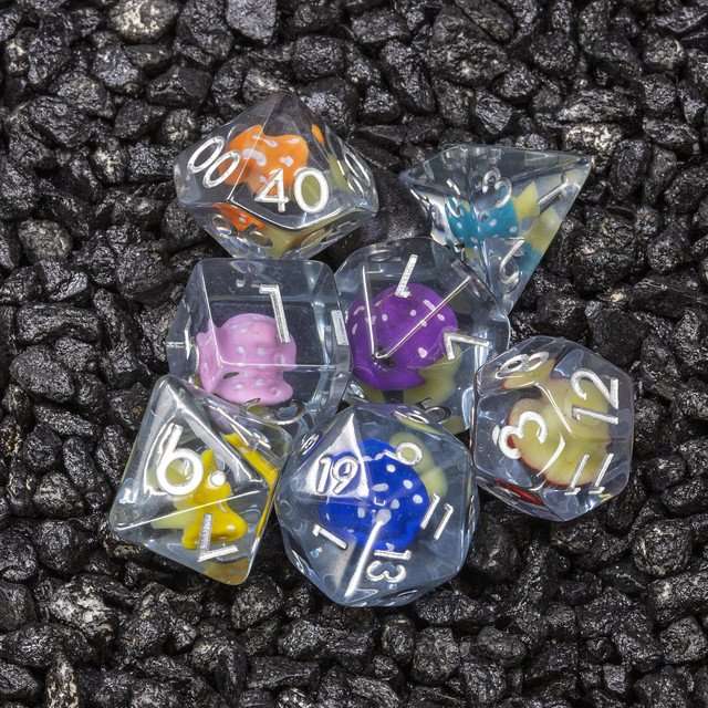 Sage's Familiars - Rainbow Magic Shrooms Resin Dice Set image 0