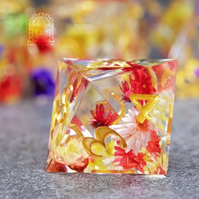 Sage's Freedom Florets Sharp Edge Resin Polyhedral Dice Set image 9