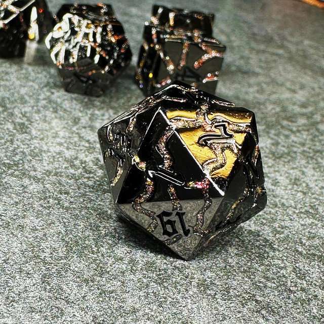 Sage's Warp Stones Red Dwarf Star Metal Polyhedral Dice Set image 7