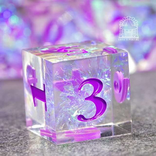Sage's Crystals - Iris Sharp Edge Resin Polyhedral Dice Set image 6