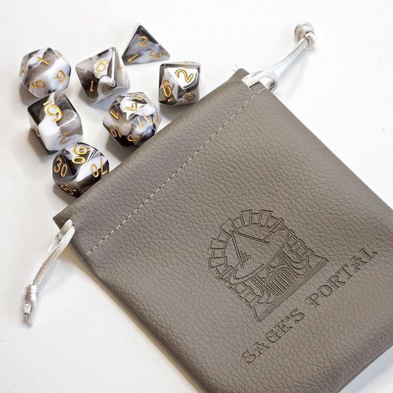 Sage's Stones -White/Mica Acrylic Polyhedral Dice Set image 21
