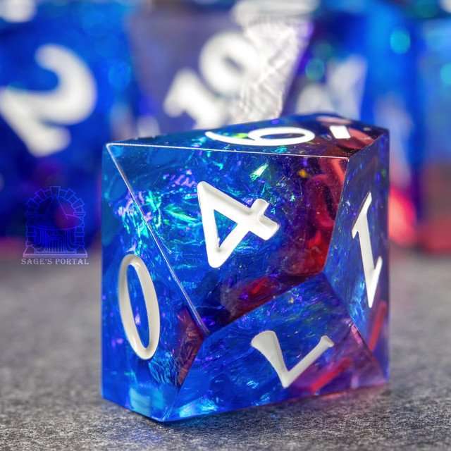 Sage's Crystals - Thermal Frost Sharp Edge Resin Polyhedral Dice Set image 4