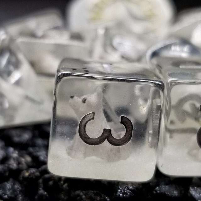 Exclusive Sage's Companion Wolf Pup Limited Edition 11-pc Glow in the Dark Dice Set image 9