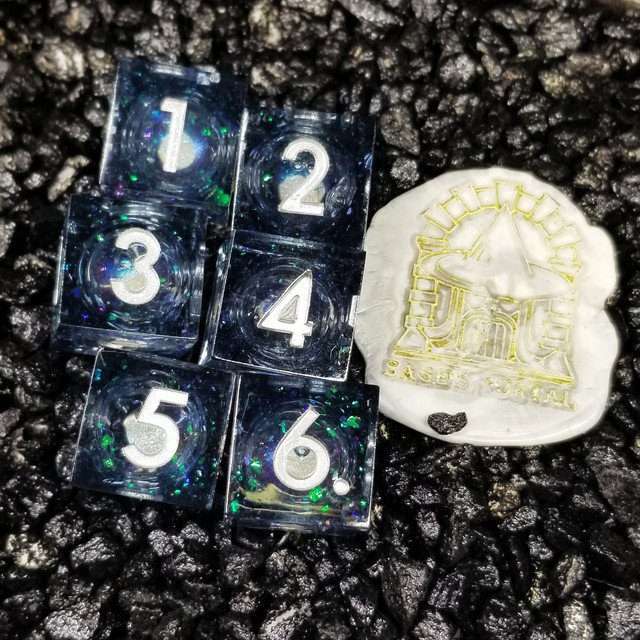 Sage's Winter Souls - 6 D6 Liquid-Core Sharp Edge Resin Dice Set image 0