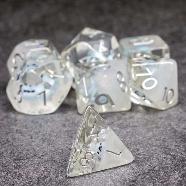 Sage's Baby Blue Seal Familiar Resin Polyhedral Dice Set image 7