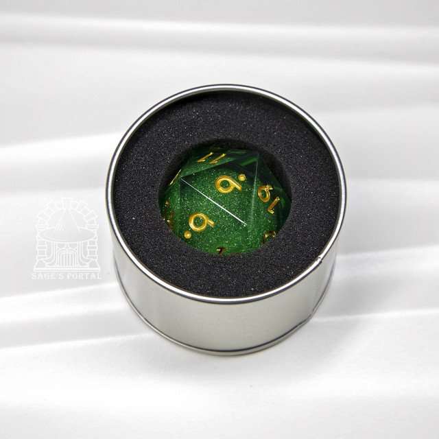 Sage's Spirits - 33mm Nature Spirit Liquid-Core D20 Sharp Edge Resin Dice image 2