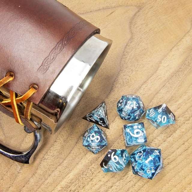 Sage's Ice Flames Sharp Edge Resin Polyhedral Dice Set image 8