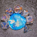 Sage's Cantrips - Transparent Glitter Copper Foil Resin Polyhedral Dice Set image 0