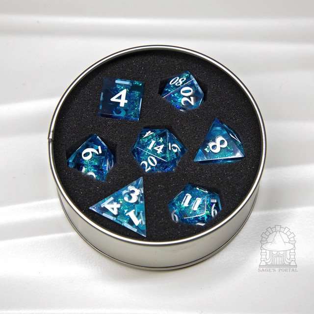 Sage's Crystals - Winter Sharp Edge Resin Polyhedral Dice Set image 10