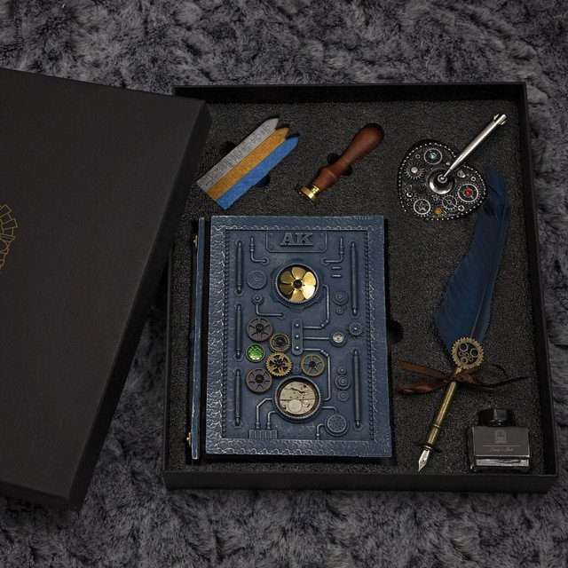 Sage's Gnomish Blue Notebook Gift Set | Handmade Notebook for TTRPG, Sketchbook, Diary image 7