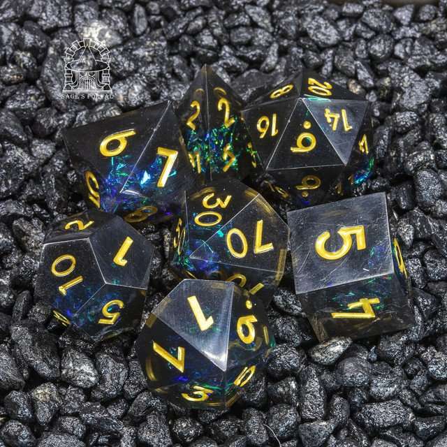 Sage's Crystals - Witching Hour Sharp Edge Resin Polyhedral Dice Set image 0