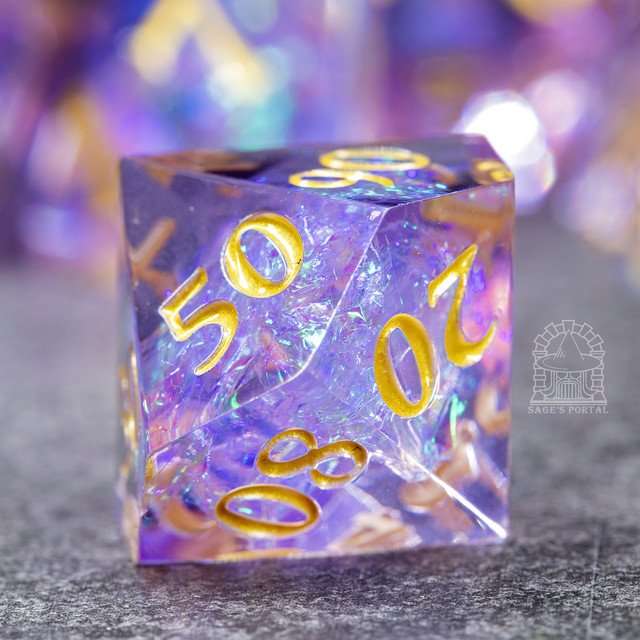 Sage's Exaltations - Lilac Grove Sharp Edge Resin Dice Set image 3