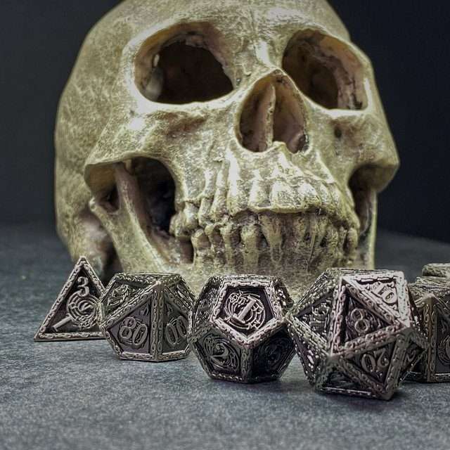 Sage's Anthems - Ancient Silver Metal Polyhedral Dice Set image 13