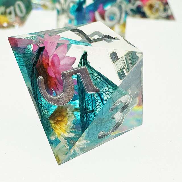 Sage's Spring Florets Sharp Edge Resin Dice Set image 3