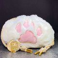 Sage's Furry Kittypaw Bag - White Fur/Pink Paw Dice Bag image 0