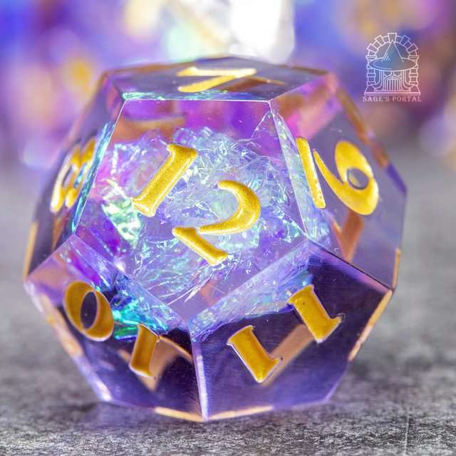 Sage's Exaltations - Lilac Grove Sharp Edge Resin Dice Set image 2