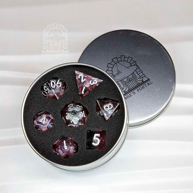 Sage's Dusk Souls Liquid Core Sharp Edge Resin Dice Set image 9