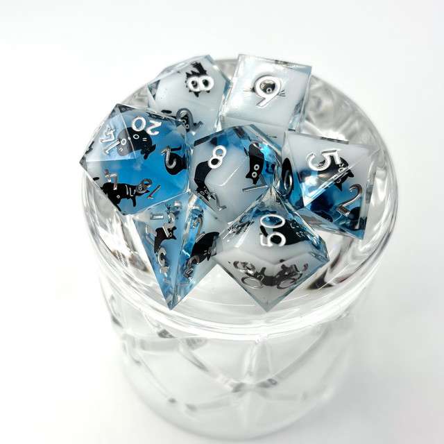 Sage's Kindred Companions Void Cat Sharp Edge Resin Dice Set image 2