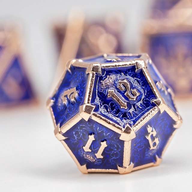 Sage's Grave Fortune Cobalt Death Metal Polyhedral Dice Set image 3