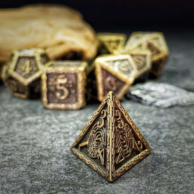 Sage's Anthems - Ancient Bronze Metal Polyhedral Dice Set image 6