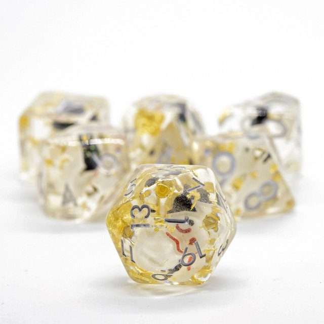 Sage's Familiars - Snowman Resin Silver Ink Polyhedral Dice Set image 13