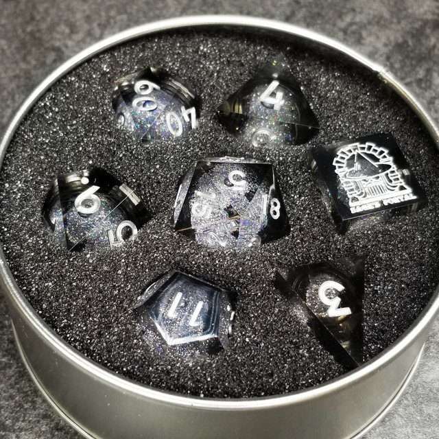 Sage's Spirits - Nocturnal Spirits Liquid Core Sharp Edge Resin Dice Set image 8
