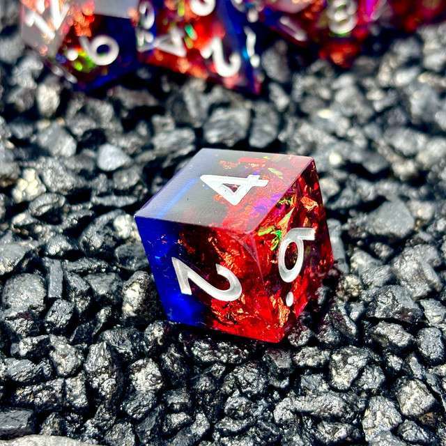 Sage's Enchanted Rainbow Crystals - Sharp Edge Resin Polyhedral Dice Set image 7