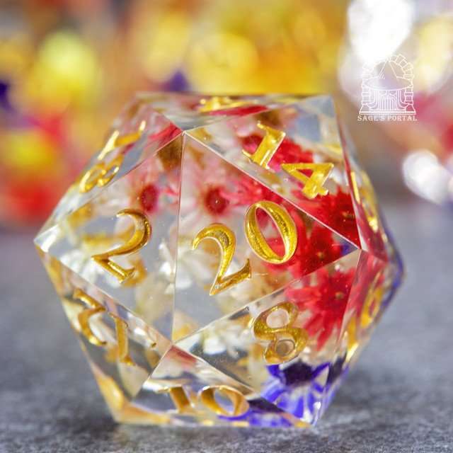 Sage's Freedom Florets Sharp Edge Resin Polyhedral Dice Set image 0