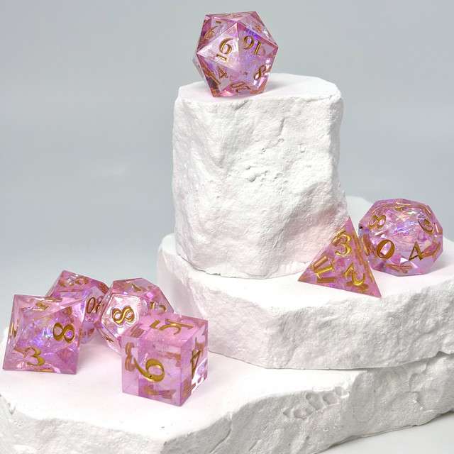 Sage's Exaltations - Sakura Festival Sharp Edge Resin Dice Set image 1