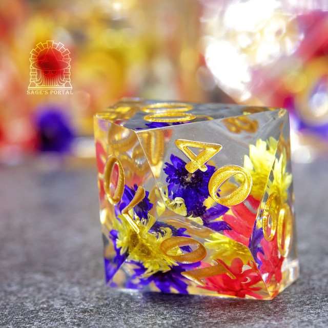 Sage's Freedom Florets Sharp Edge Resin Polyhedral Dice Set image 3