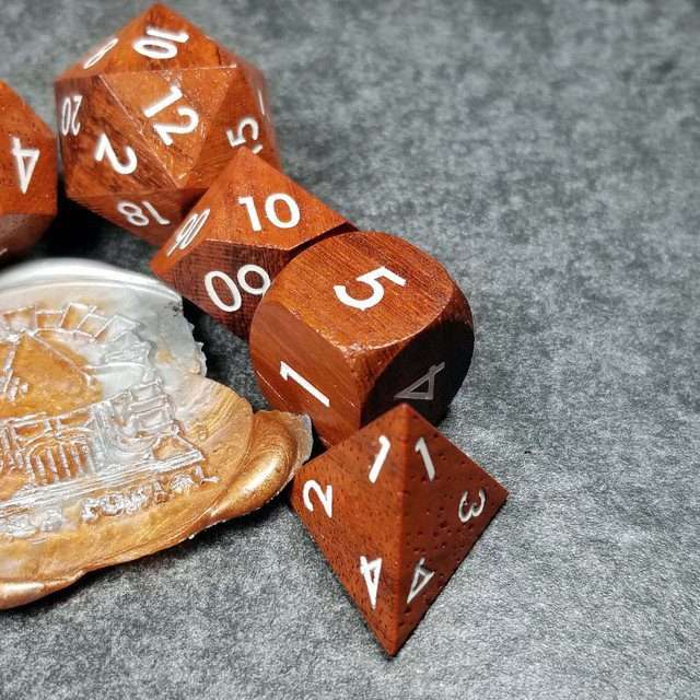 Sage’s Trees - Redwood Oversized White Ink Polyhedral Dice Set image 42