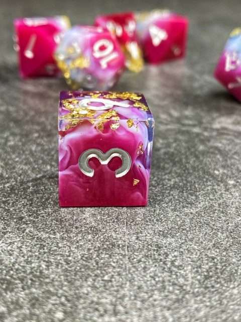 Sage's Geomancy Red/Magenta Sharp Edge Resin Dice Set image 7