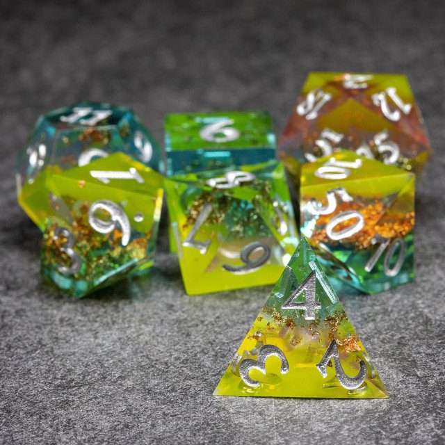 Sage's Enchanted Crystals Dreams - Sharp Edge Resin Polyhedral Dice Set image 7