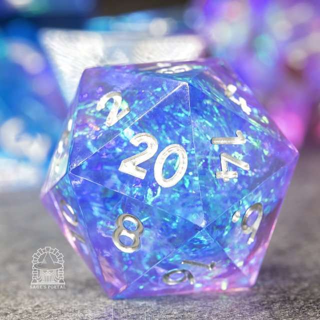 Sage's Crystals - Dawn Sharp Edge Resin Polyhedral Dice Set image 1
