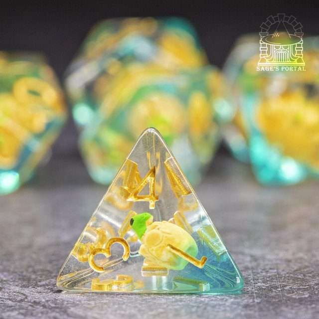 Sage's Dragon Hatchling Familiar Resin Polyhedral Dice Set image 7