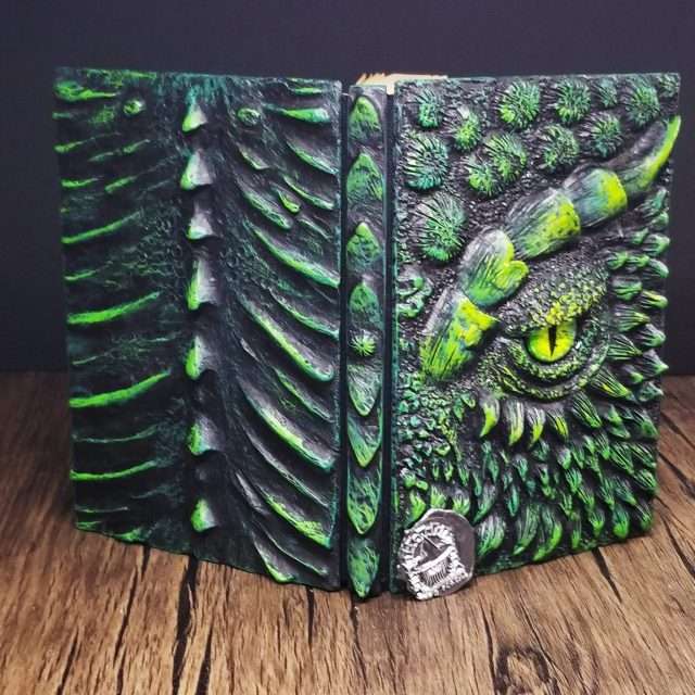 Eye of the Green Dragon Notebook | Handmade Notebook for TTRPG, Sketchbook, Diary image 0