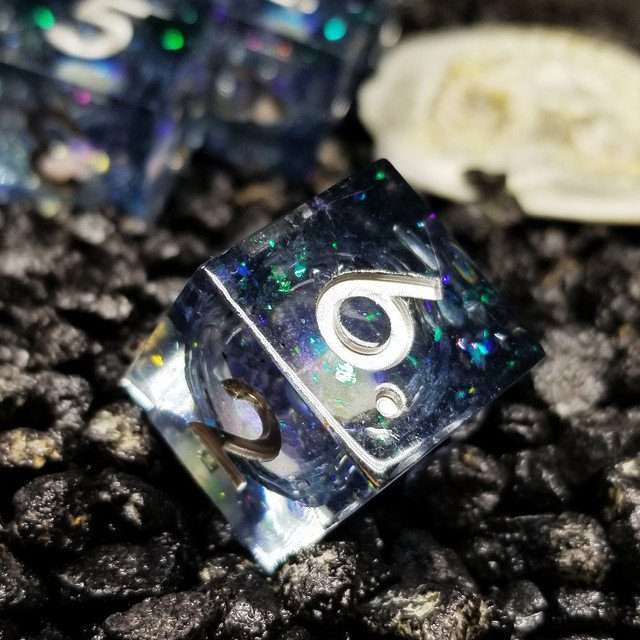 Sage's Winter Souls - 6 D6 Liquid-Core Sharp Edge Resin Dice Set image 2